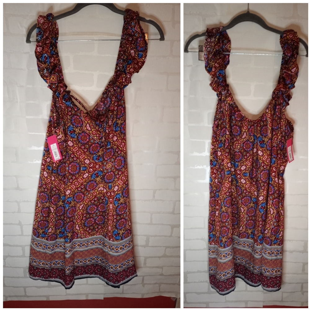 New NWT boho chic gorgeous sleeveless dress Large Fall Summer Casual